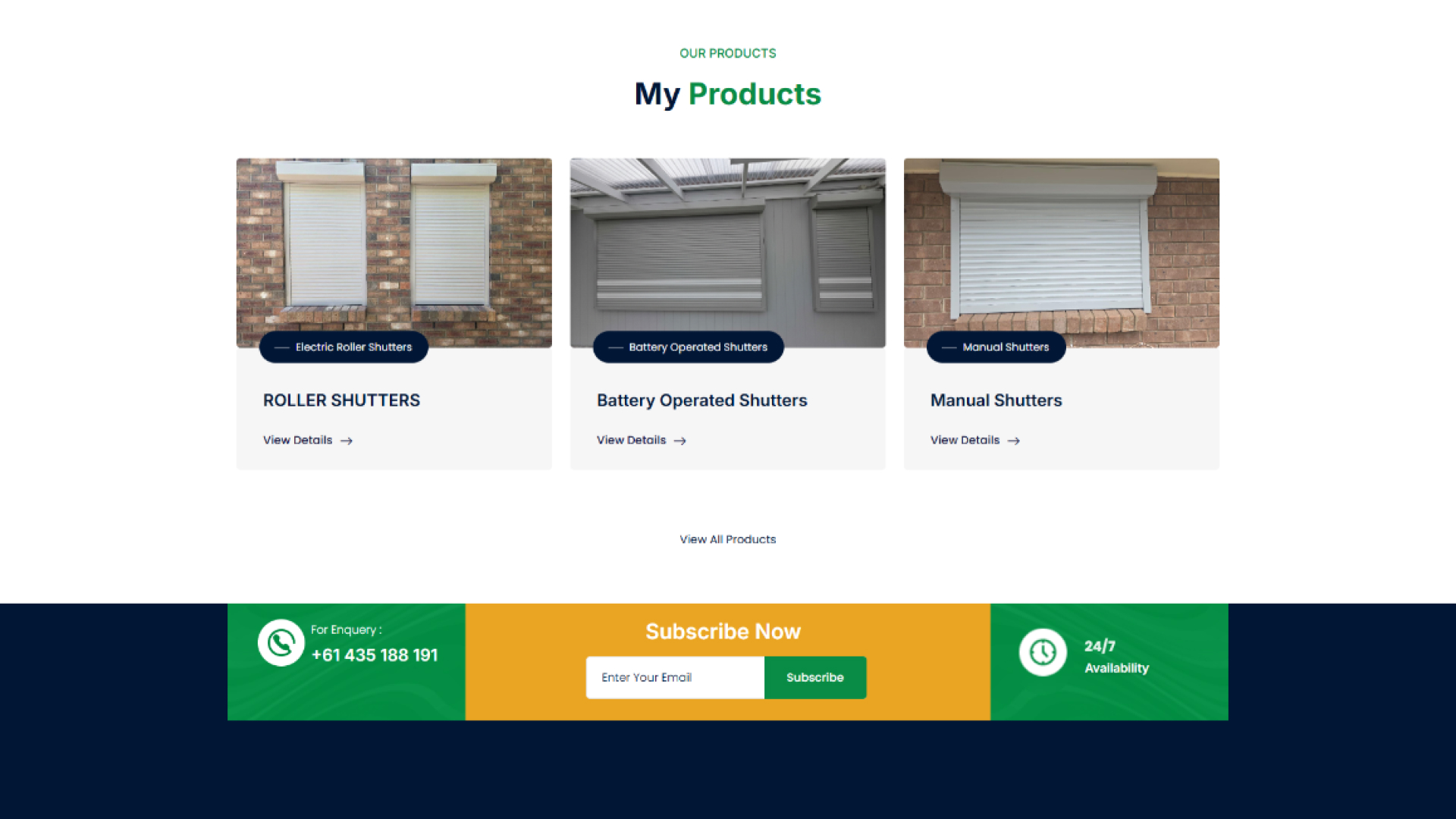 SA Shutters & Repairs Website