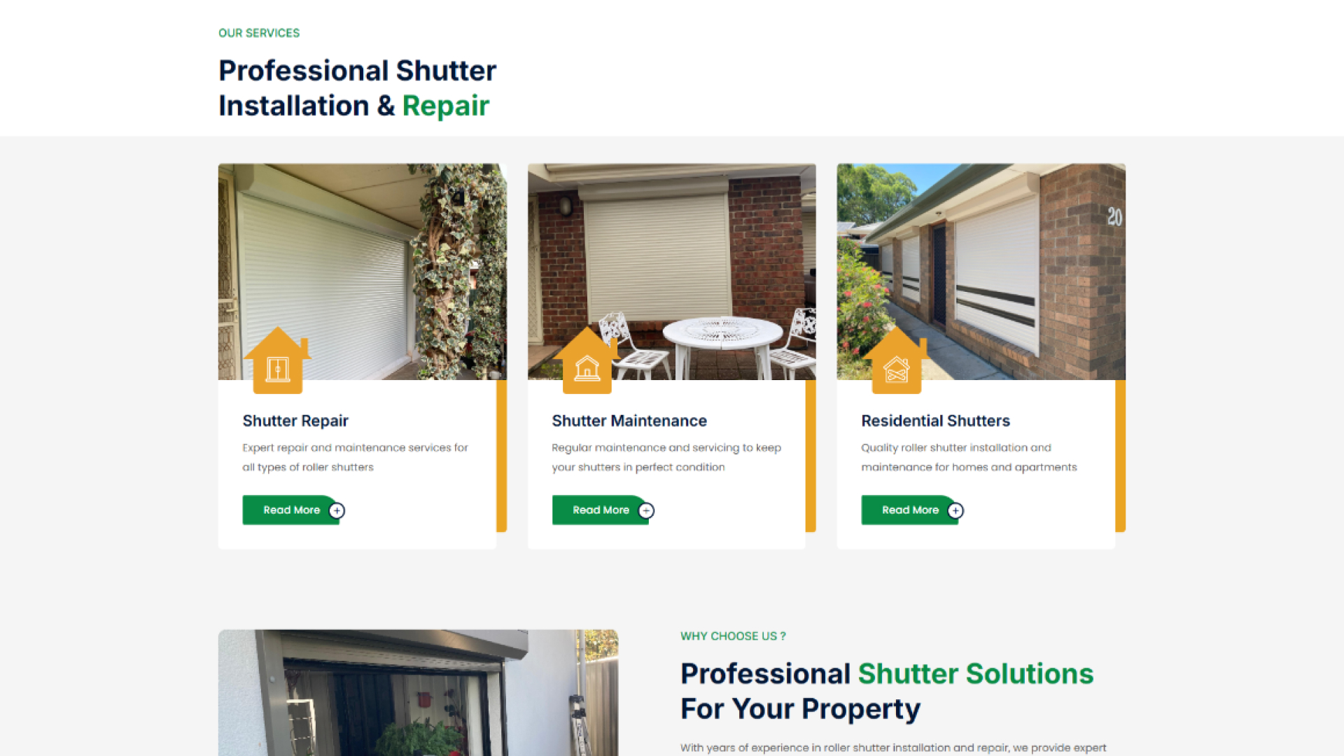 SA Shutters & Repairs Website